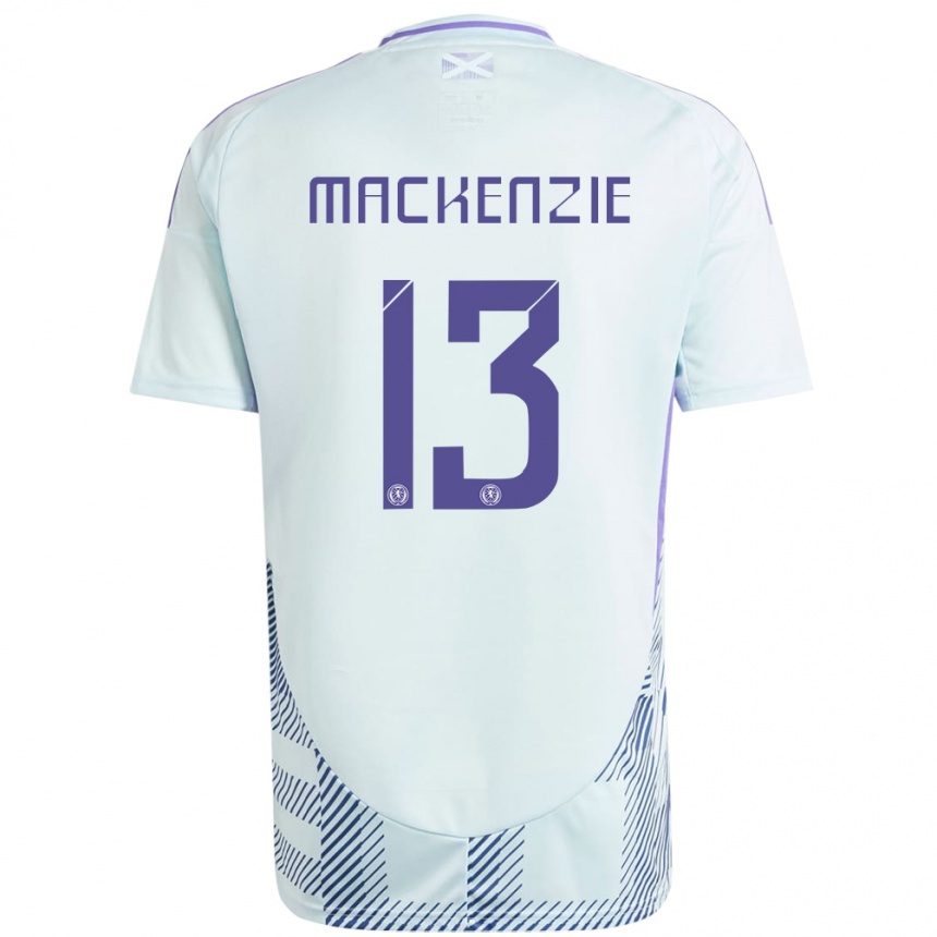 Vyrai Škotija Zander Mackenzie #13 Šviesiai Mėtų Mėlyna Išvykos Marškinėliai 24-26 T-Shirt