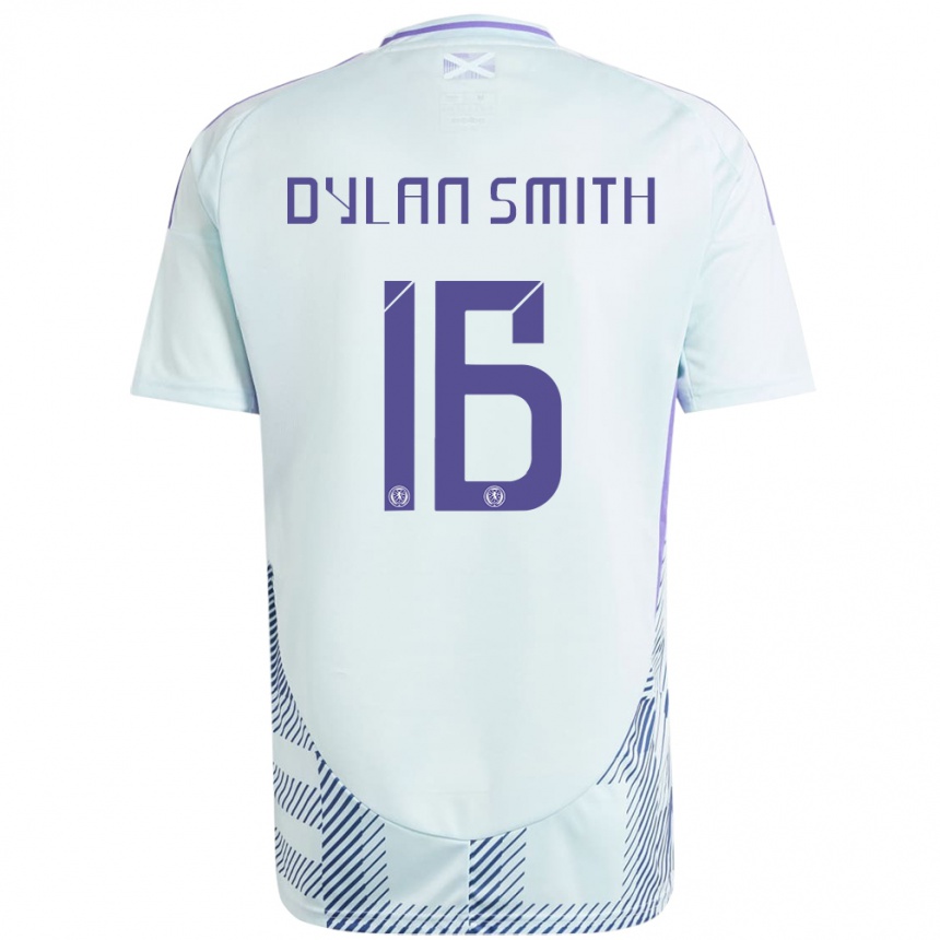 Vyrai Škotija Dylan Smith #16 Šviesiai Mėtų Mėlyna Išvykos Marškinėliai 24-26 T-Shirt