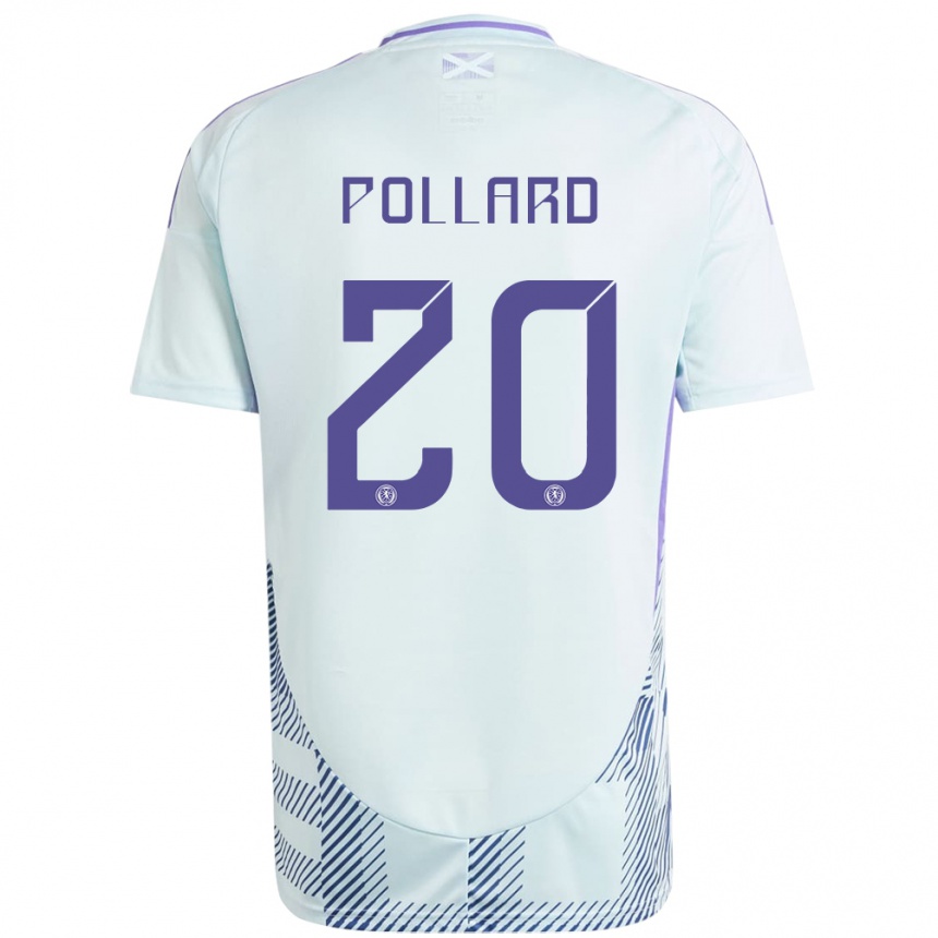 Vyrai Škotija Lancelot Pollard #20 Šviesiai Mėtų Mėlyna Išvykos Marškinėliai 24-26 T-Shirt