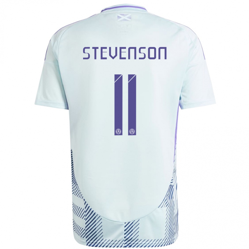 Vyrai Škotija Gus Stevenson #11 Šviesiai Mėtų Mėlyna Išvykos Marškinėliai 24-26 T-Shirt