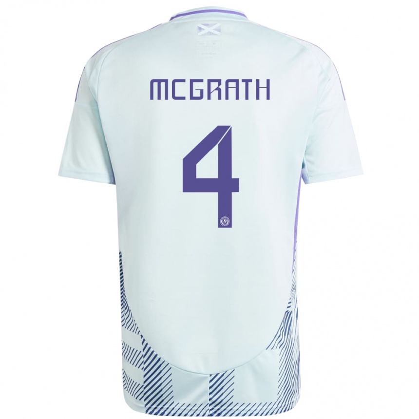 Vyrai Škotija Joseph Mcgrath #4 Šviesiai Mėtų Mėlyna Išvykos Marškinėliai 24-26 T-Shirt