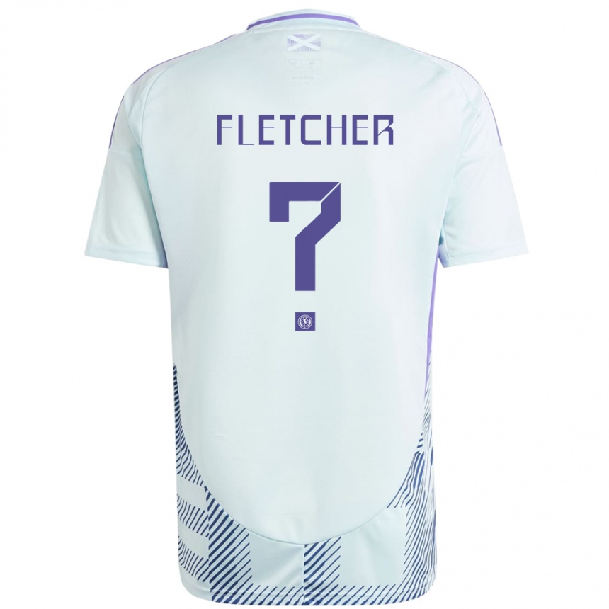 Vyrai Škotija Tyler Fletcher #0 Šviesiai Mėtų Mėlyna Išvykos Marškinėliai 24-26 T-Shirt