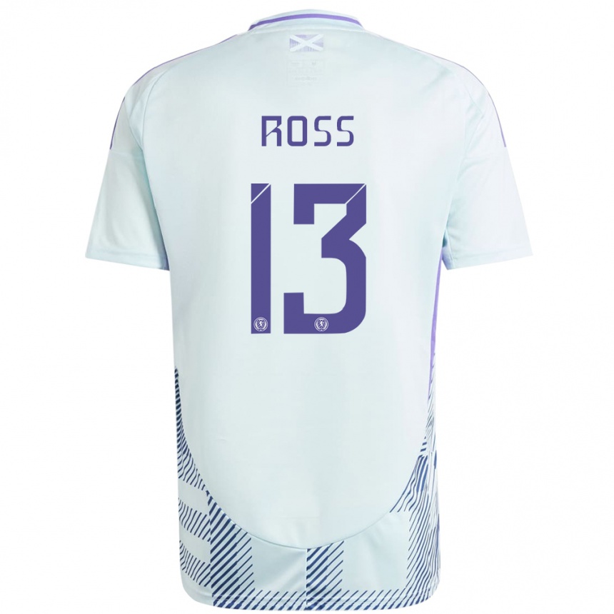 Vyrai Škotija Jane Ross #13 Šviesiai Mėtų Mėlyna Išvykos Marškinėliai 24-26 T-Shirt