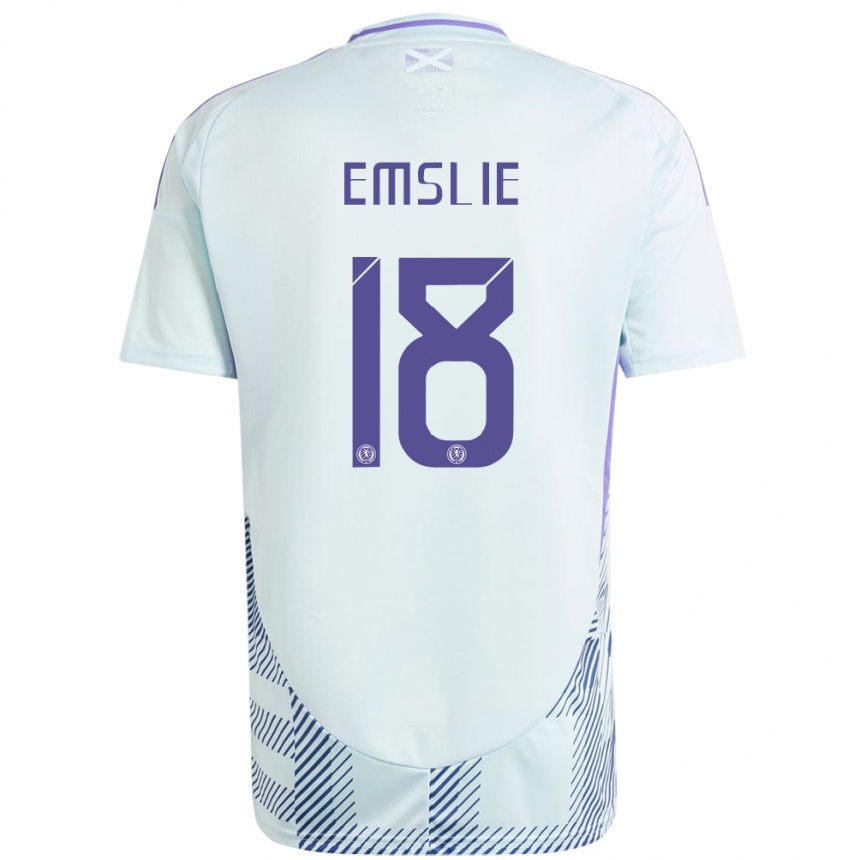 Vyrai Škotija Claire Emslie #18 Šviesiai Mėtų Mėlyna Išvykos Marškinėliai 24-26 T-Shirt