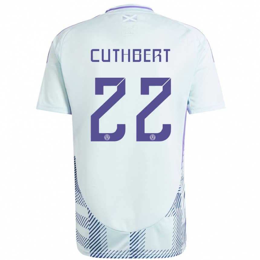 Vyrai Škotija Erin Cuthbert #22 Šviesiai Mėtų Mėlyna Išvykos Marškinėliai 24-26 T-Shirt