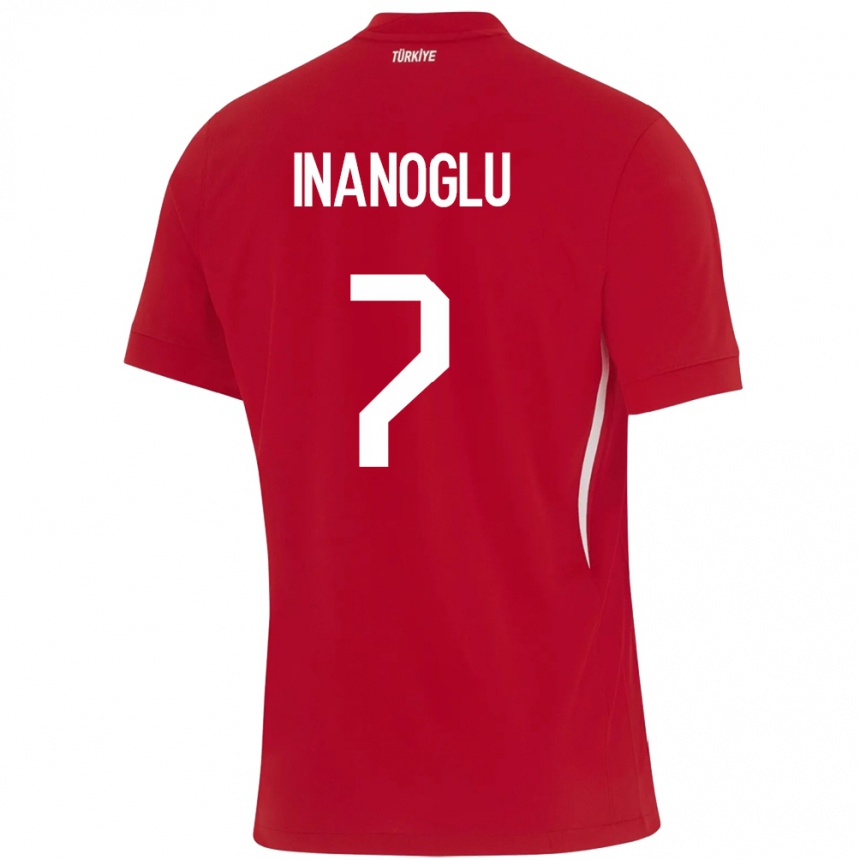 Vyrai Turkija Kaan İnanoğlu #7 Raudona Išvykos Marškinėliai 24-26 T-Shirt