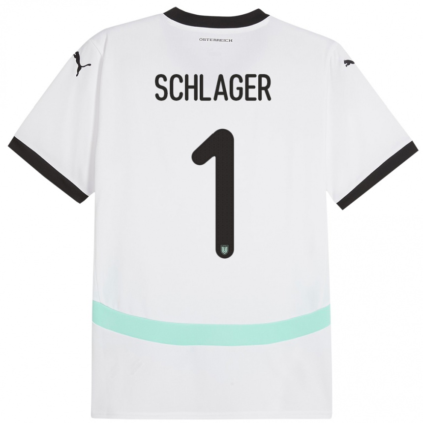 Vyrai Austrija Alexander Schlager #1 Baltas Išvykos Marškinėliai 24-26 T-Shirt