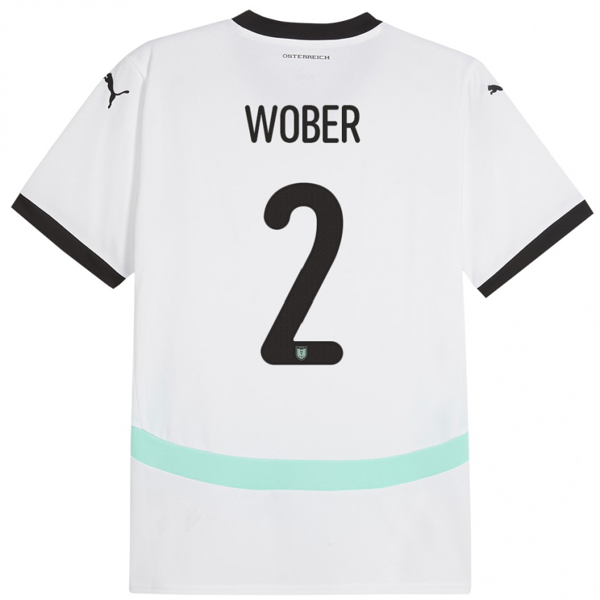 Vyrai Austrija Maximilian Wöber #2 Baltas Išvykos Marškinėliai 24-26 T-Shirt