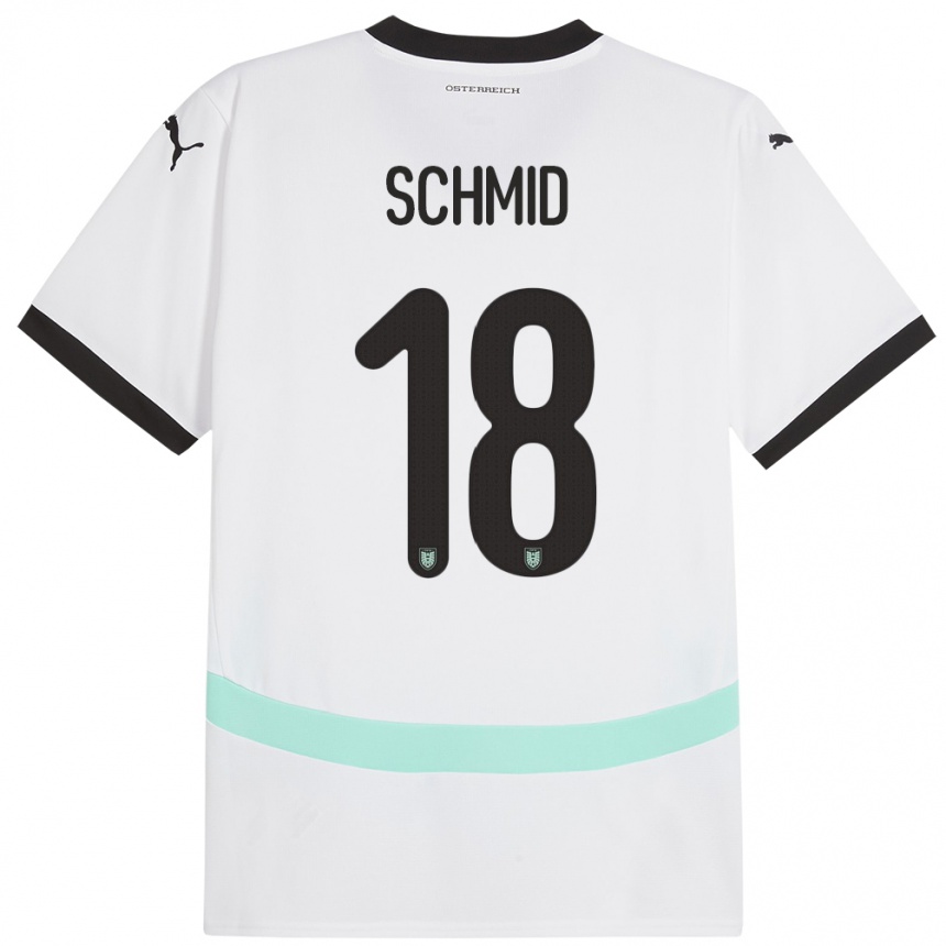 Vyrai Austrija Romano Schmid #18 Baltas Išvykos Marškinėliai 24-26 T-Shirt