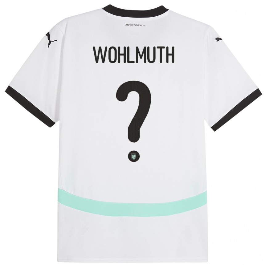 Vyrai Austrija Fabian Wohlmuth #0 Baltas Išvykos Marškinėliai 24-26 T-Shirt