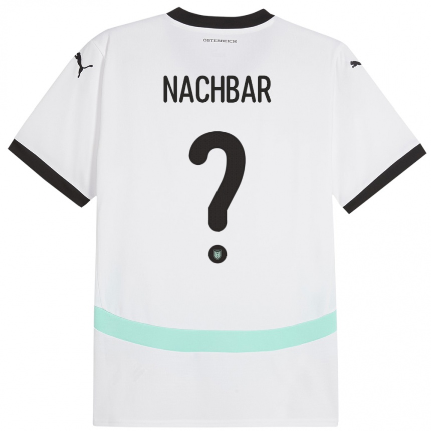 Vyrai Austrija David Nachbar #0 Baltas Išvykos Marškinėliai 24-26 T-Shirt