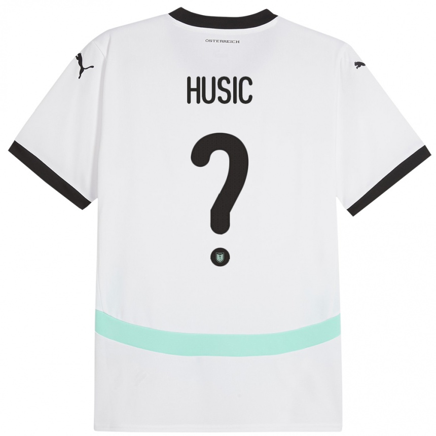 Vyrai Austrija Loris Husic #0 Baltas Išvykos Marškinėliai 24-26 T-Shirt