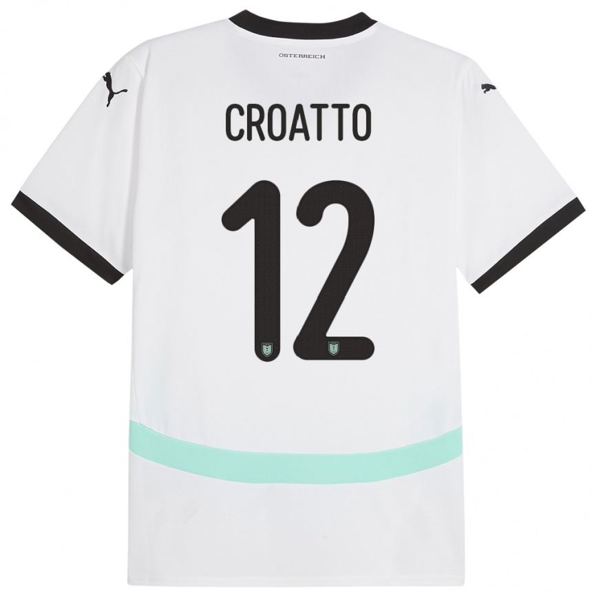 Vyrai Austrija Michela Croatto #12 Baltas Išvykos Marškinėliai 24-26 T-Shirt