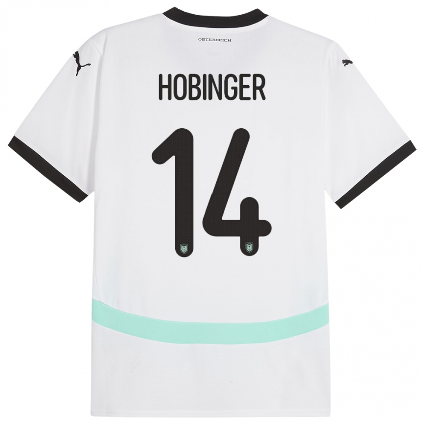 Vyrai Austrija Marie Höbinger #14 Baltas Išvykos Marškinėliai 24-26 T-Shirt