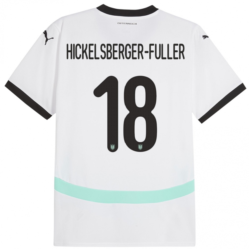 Vyrai Austrija Julia Hickelsberger-Füller #18 Baltas Išvykos Marškinėliai 24-26 T-Shirt