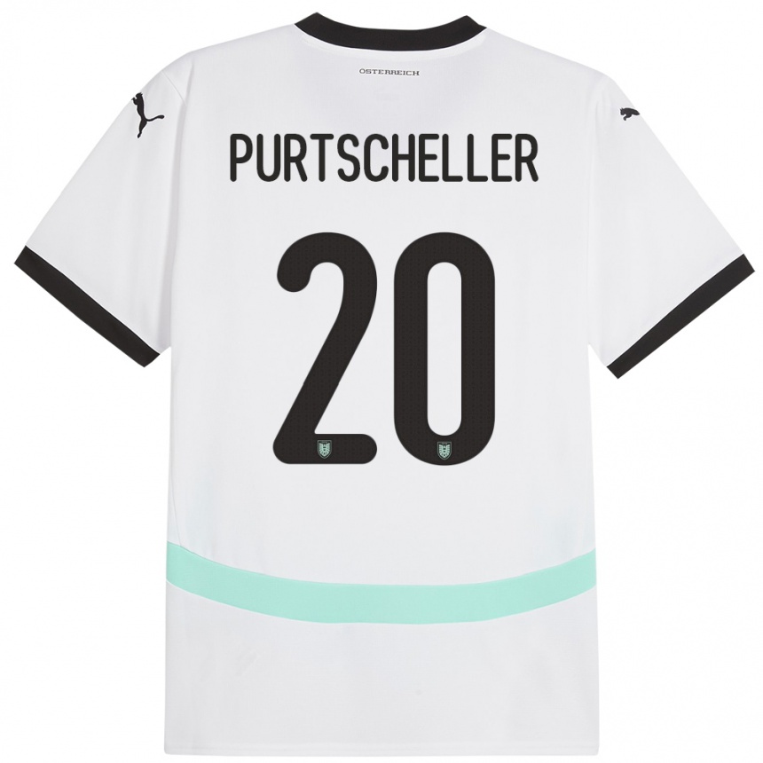 Vyrai Austrija Lilli Purtscheller #20 Baltas Išvykos Marškinėliai 24-26 T-Shirt