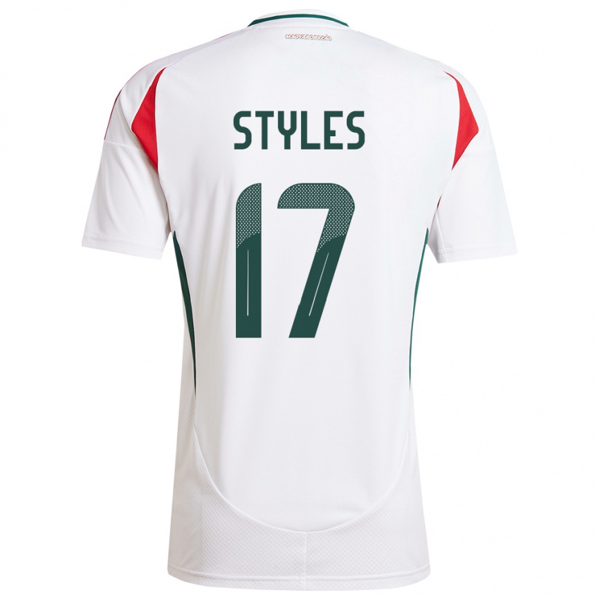 Vyrai Vengrija Callum Styles #17 Baltas Išvykos Marškinėliai 24-26 T-Shirt