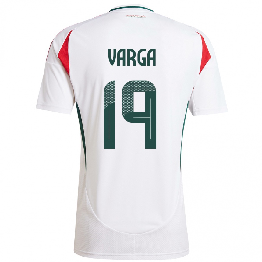 Vyrai Vengrija Barnabás Varga #19 Baltas Išvykos Marškinėliai 24-26 T-Shirt