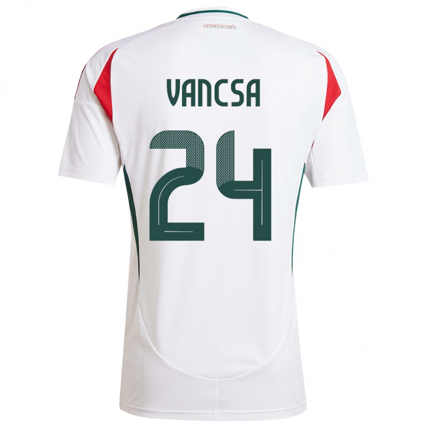 Vyrai Vengrija Zalán Vancsa #24 Baltas Išvykos Marškinėliai 24-26 T-Shirt