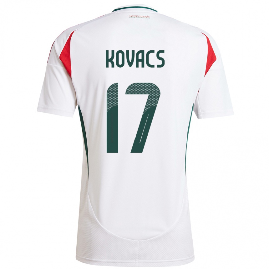 Vyrai Vengrija Mátyás Kovács #17 Baltas Išvykos Marškinėliai 24-26 T-Shirt