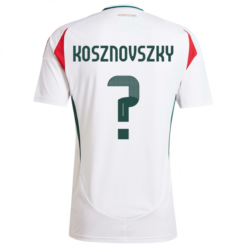 Vyrai Vengrija Márk Kosznovszky #0 Baltas Išvykos Marškinėliai 24-26 T-Shirt