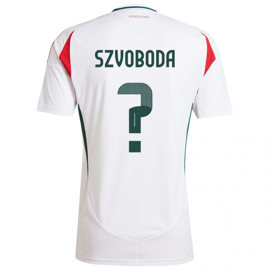 Vyrai Vengrija Dániel Szvoboda #0 Baltas Išvykos Marškinėliai 24-26 T-Shirt