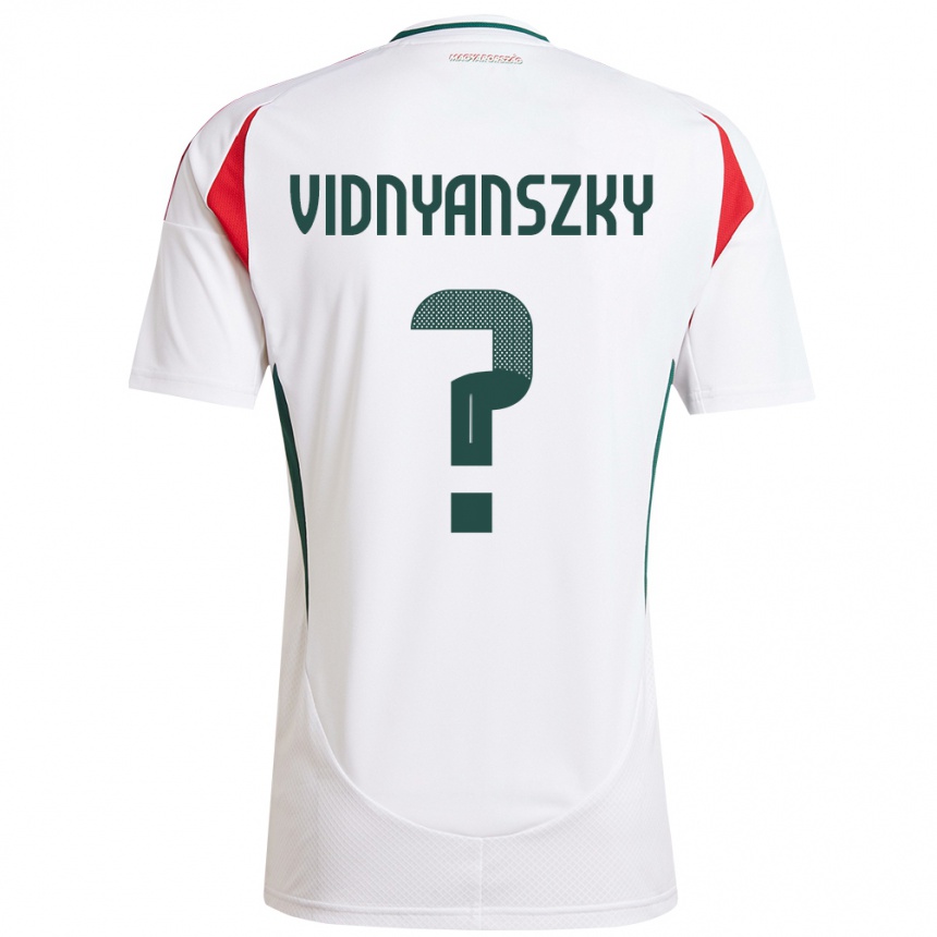 Vyrai Vengrija Mátyás Vidnyánszky #0 Baltas Išvykos Marškinėliai 24-26 T-Shirt