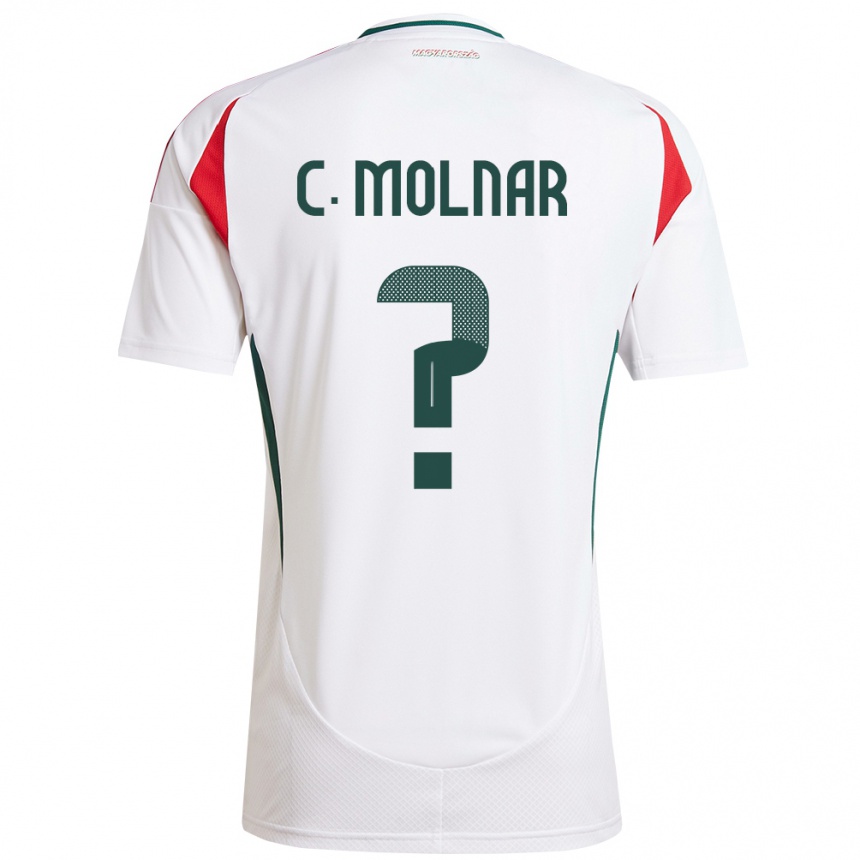 Vyrai Vengrija Csaba Molnár #0 Baltas Išvykos Marškinėliai 24-26 T-Shirt