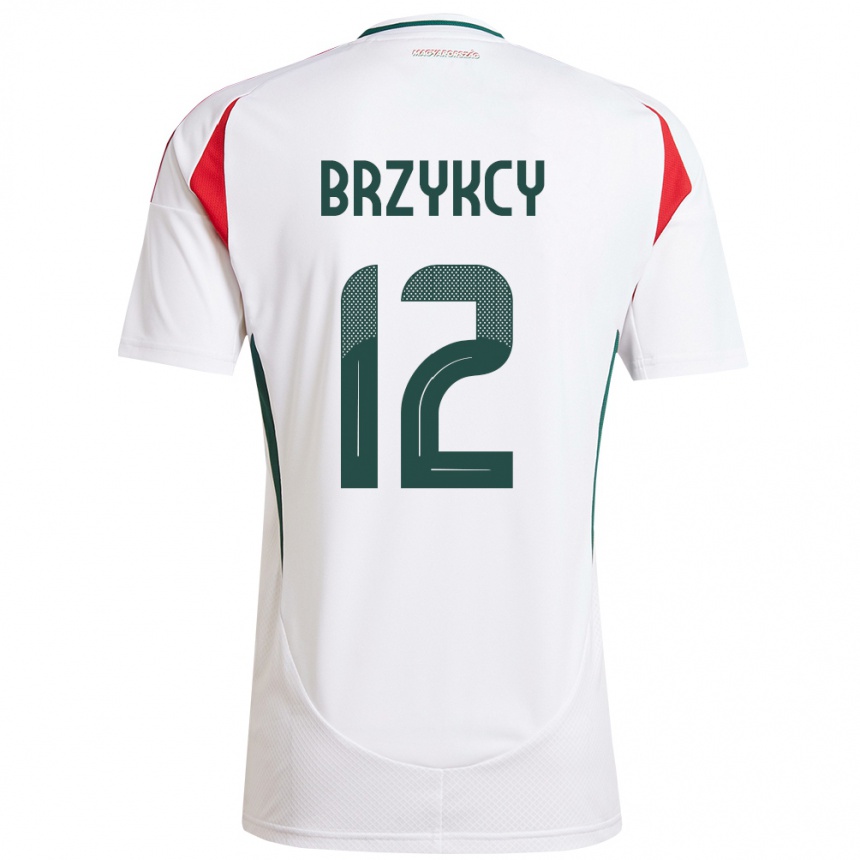 Vyrai Vengrija Lauren Brzykcy #12 Baltas Išvykos Marškinėliai 24-26 T-Shirt