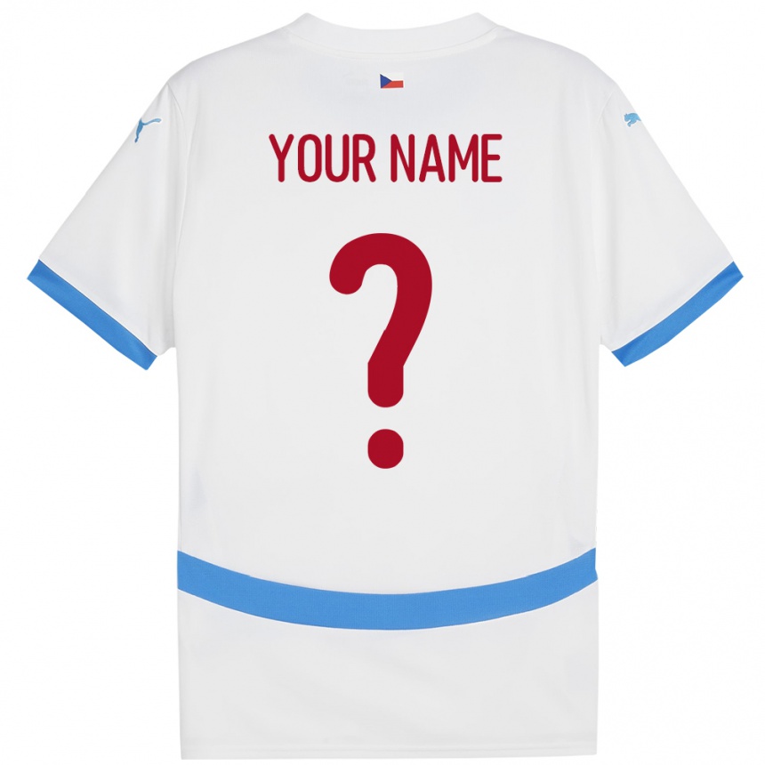Vyrai Čekija Jūsų Vardas #0 Baltas Išvykos Marškinėliai 24-26 T-Shirt