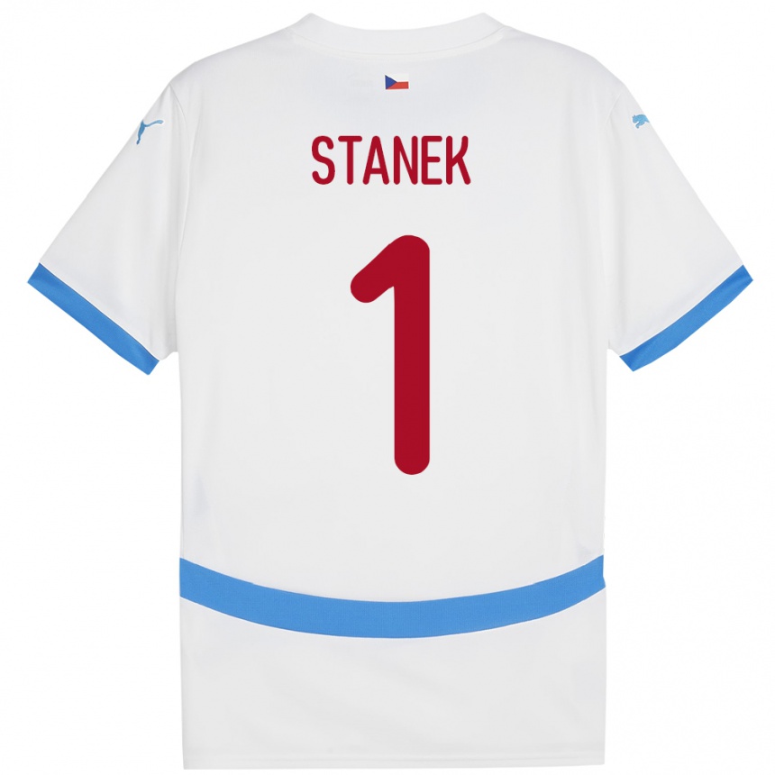 Vyrai Čekija Jindrich Stanek #1 Baltas Išvykos Marškinėliai 24-26 T-Shirt