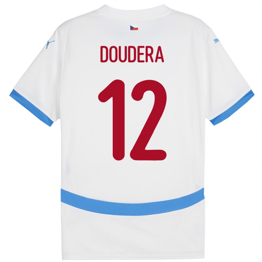Vyrai Čekija David Doudera #12 Baltas Išvykos Marškinėliai 24-26 T-Shirt