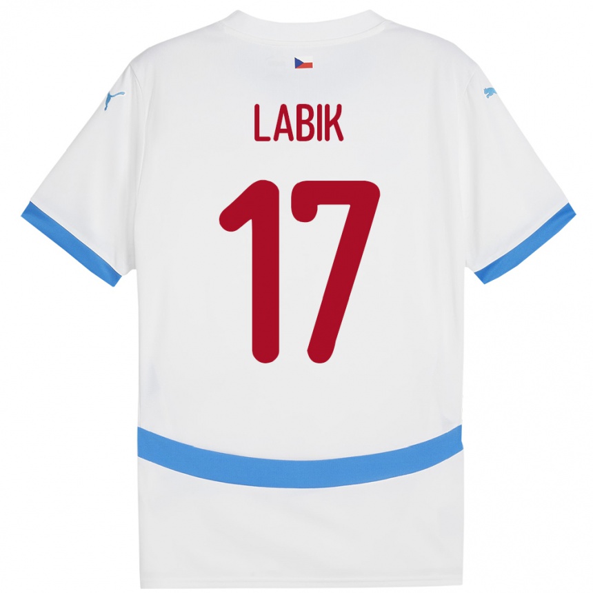Vyrai Čekija Albert Labik #17 Baltas Išvykos Marškinėliai 24-26 T-Shirt