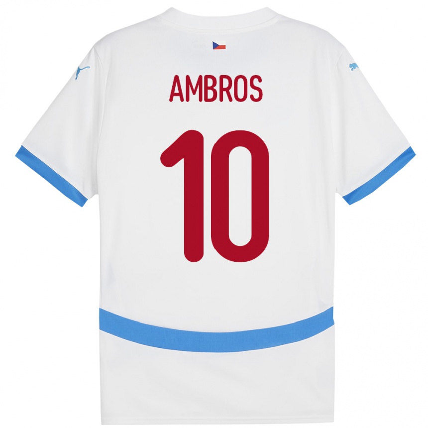 Vyrai Čekija Lukas Ambros #10 Baltas Išvykos Marškinėliai 24-26 T-Shirt
