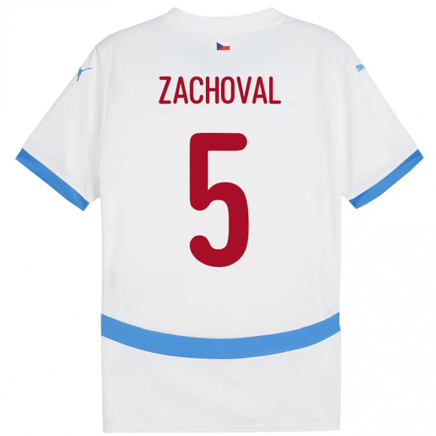 Vyrai Čekija Matej Zachoval #5 Baltas Išvykos Marškinėliai 24-26 T-Shirt