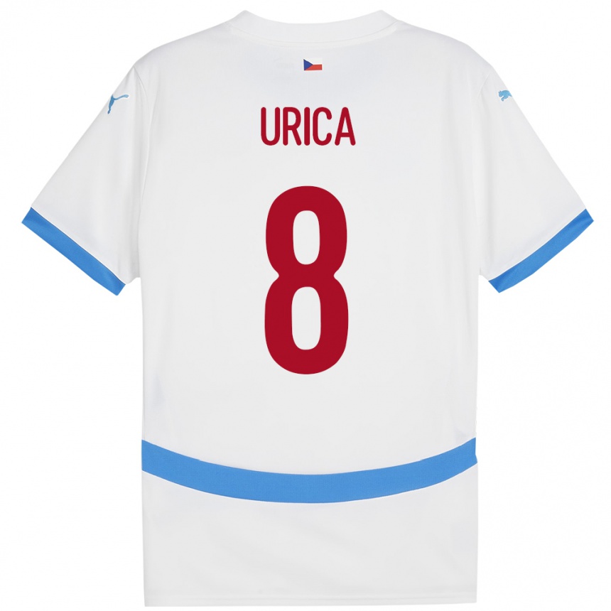 Vyrai Čekija Adam Urica #8 Baltas Išvykos Marškinėliai 24-26 T-Shirt