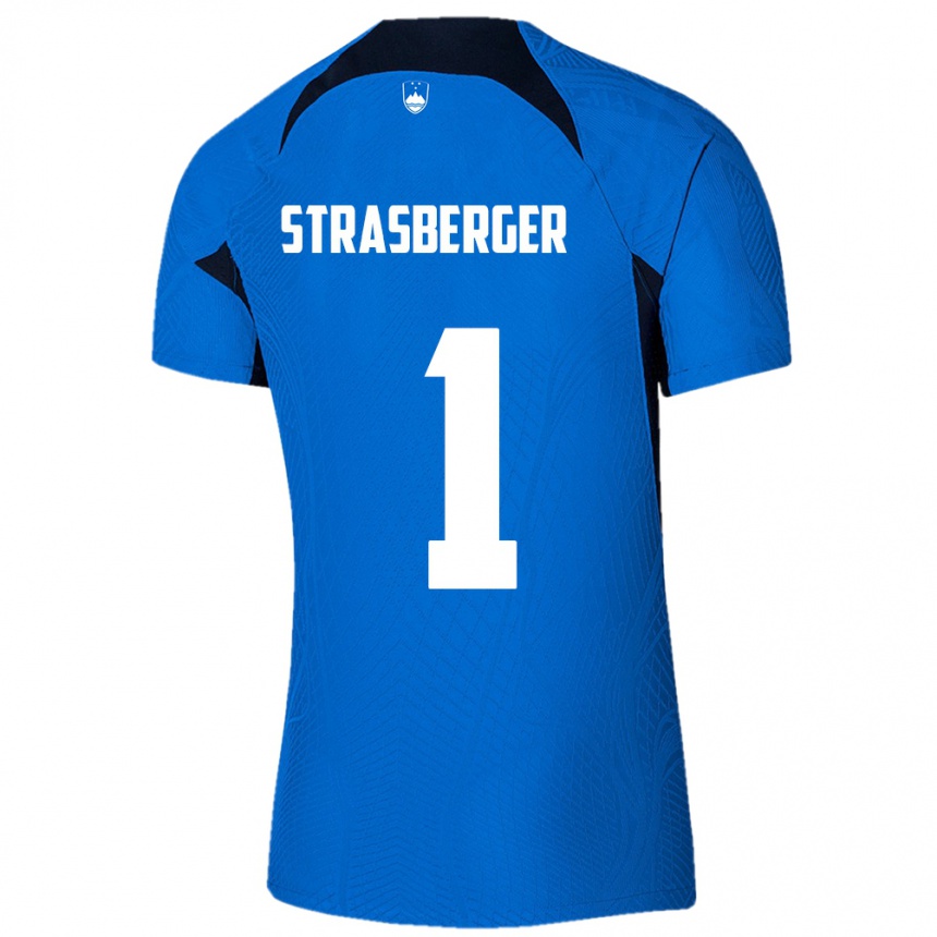 Vyrai Slovėnija Tim Strasberger #1 Mėlyna Išvykos Marškinėliai 24-26 T-Shirt