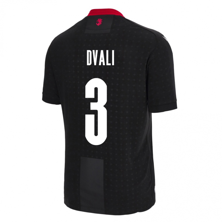 Vyrai Sakartvelas Lasha Dvali #3 Juoda Išvykos Marškinėliai 24-26 T-Shirt