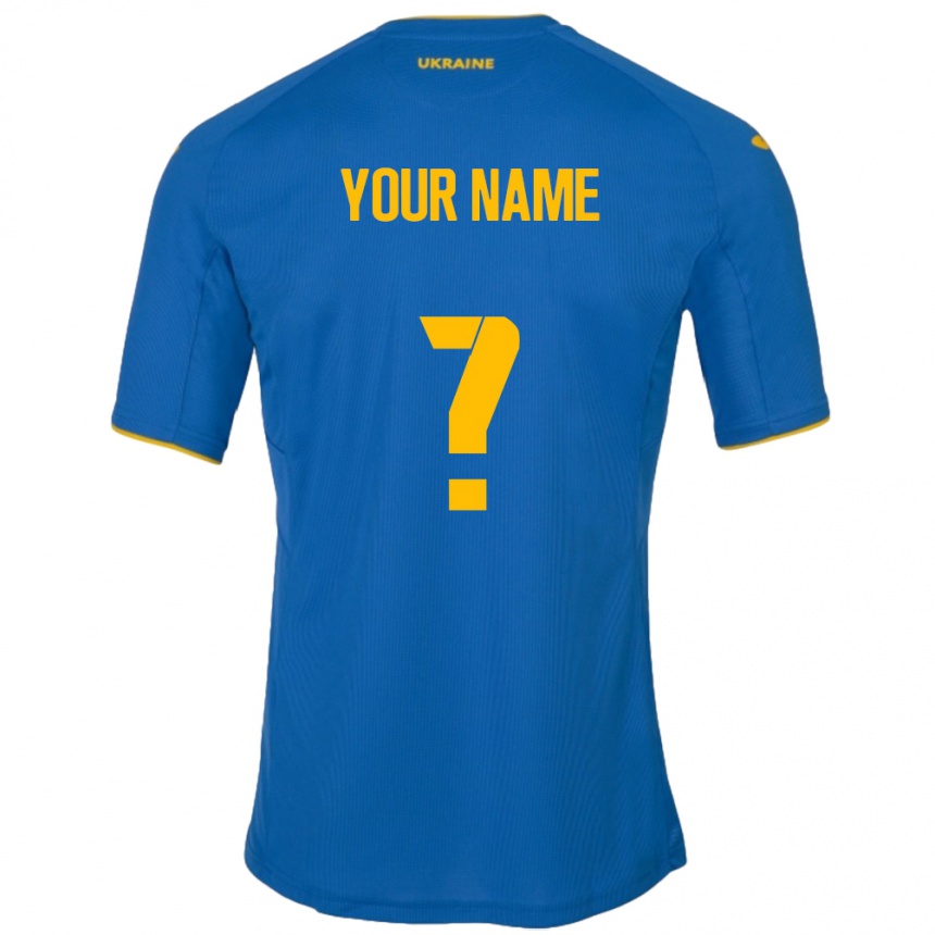 Vyrai Ukraina Jūsų Vardas #0 Mėlyna Išvykos Marškinėliai 24-26 T-Shirt