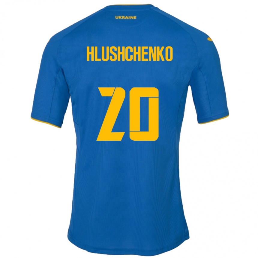 Vyrai Ukraina Inna Hlushchenko #20 Mėlyna Išvykos Marškinėliai 24-26 T-Shirt