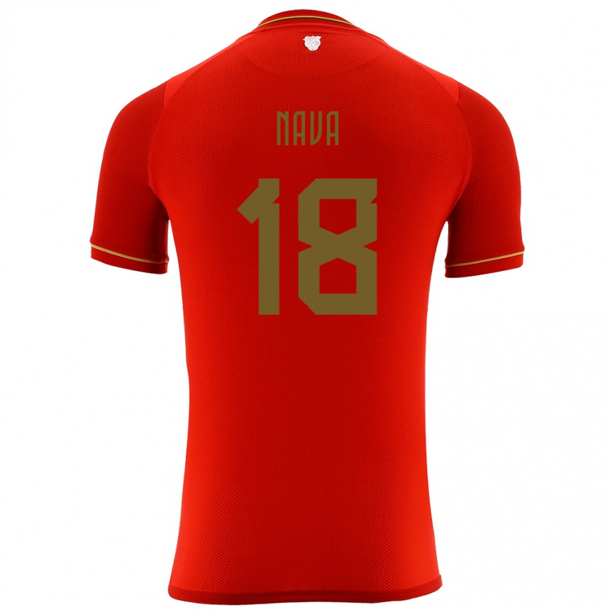 Vyrai Bolivija Fernando Nava #18 Raudona Išvykos Marškinėliai 24-26 T-Shirt
