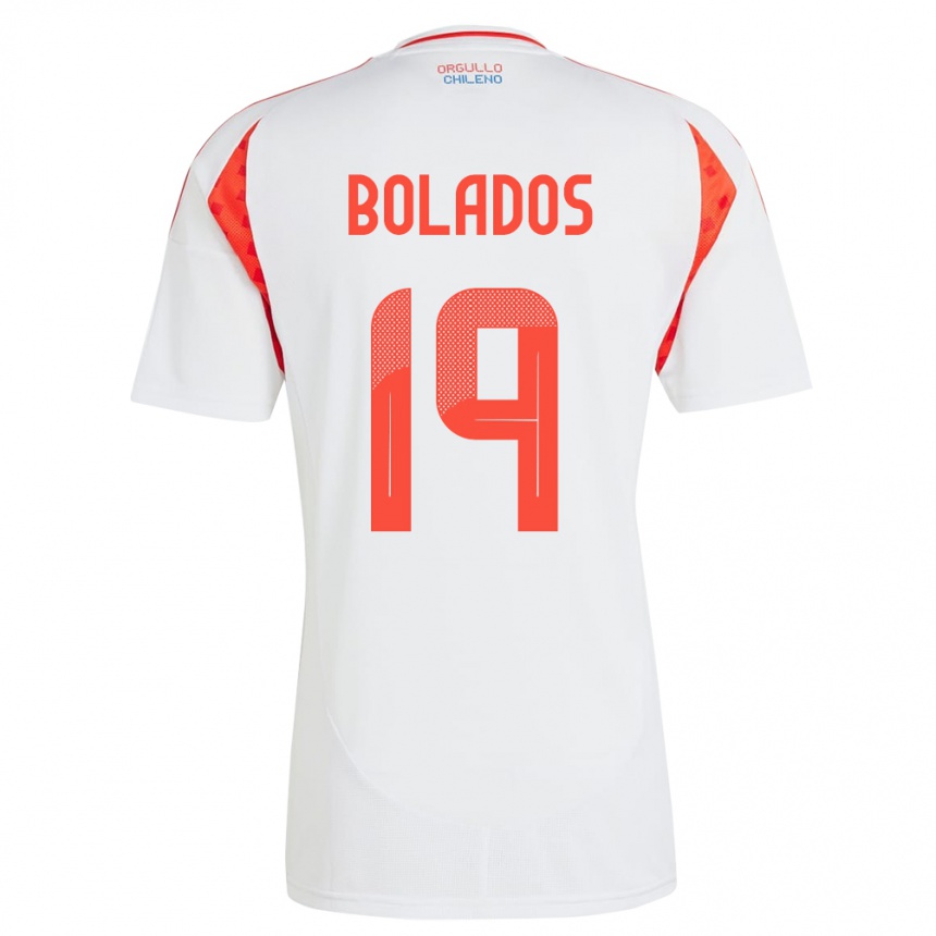 Vyrai Čilė Marcos Bolados #19 Baltas Išvykos Marškinėliai 24-26 T-Shirt