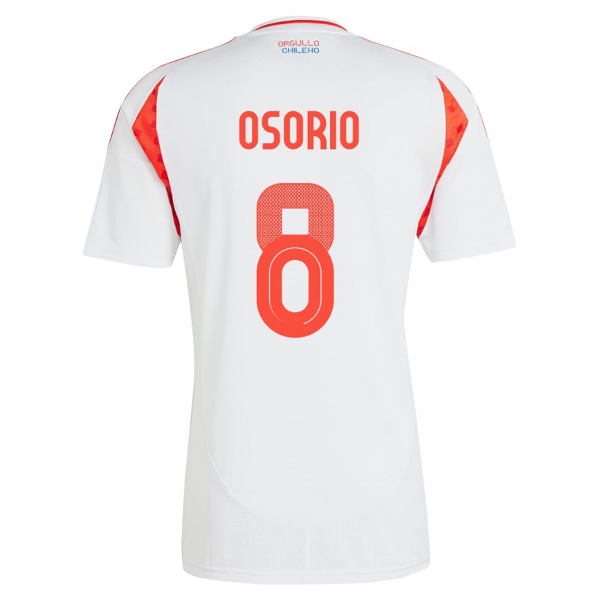 Vyrai Čilė Darío Osorio #8 Baltas Išvykos Marškinėliai 24-26 T-Shirt