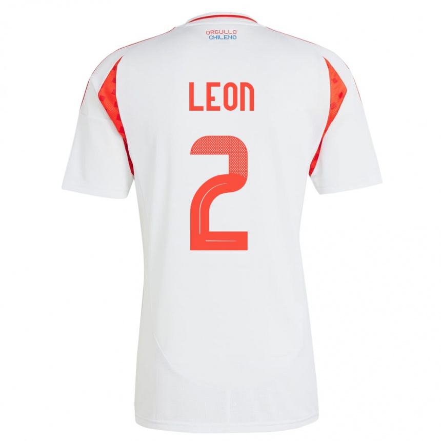 Vyrai Čilė Maicol León #2 Baltas Išvykos Marškinėliai 24-26 T-Shirt