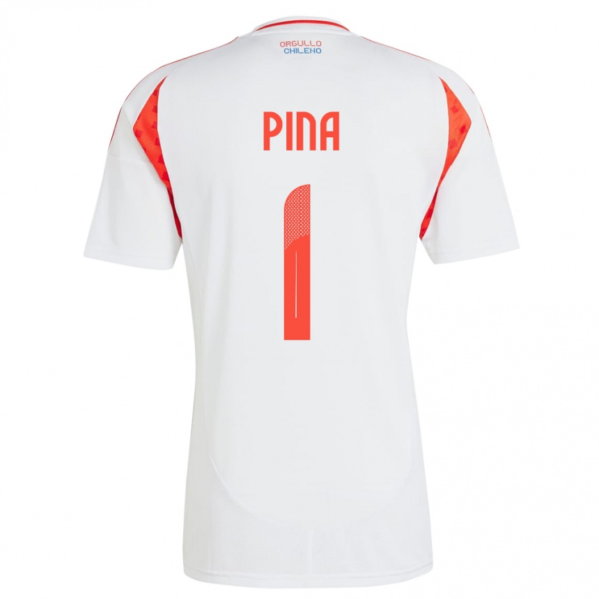 Vyrai Čilė Cristóbal Piña #1 Baltas Išvykos Marškinėliai 24-26 T-Shirt