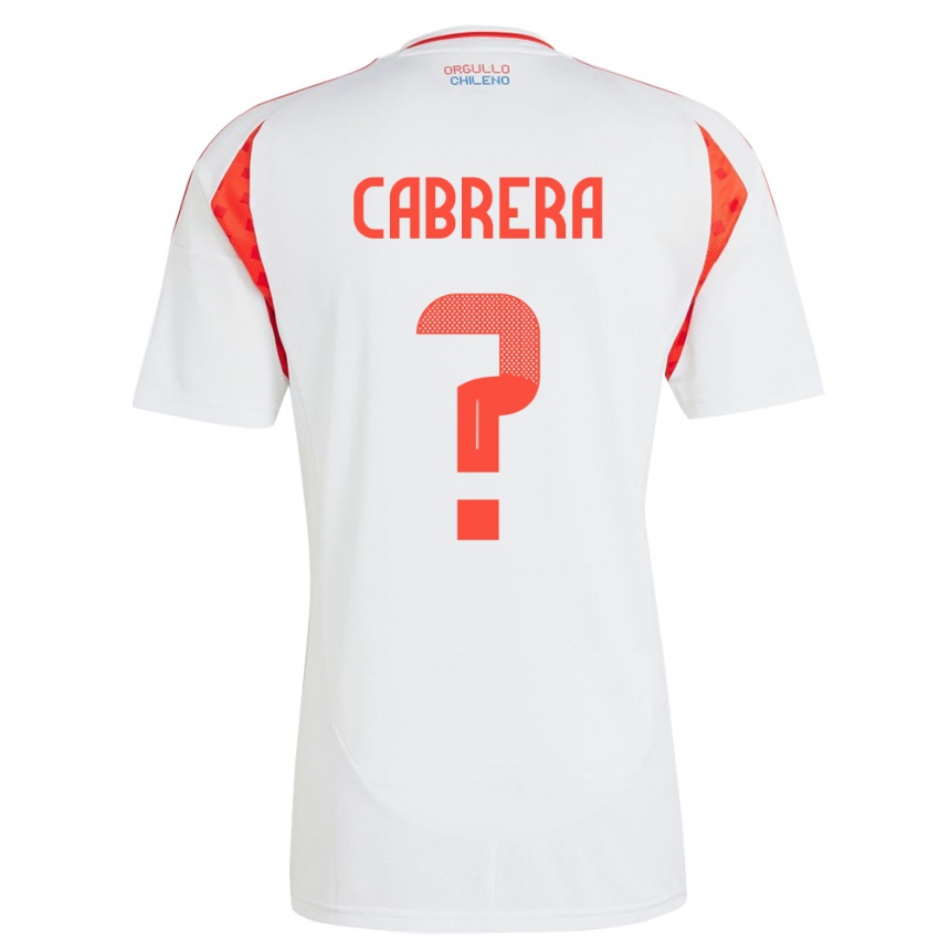 Vyrai Čilė Vicente Cabrera #0 Baltas Išvykos Marškinėliai 24-26 T-Shirt