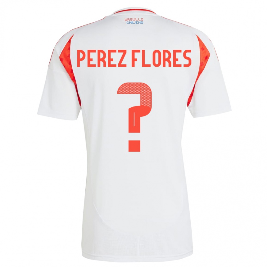 Vyrai Čilė Benjamín Pérez Flores #0 Baltas Išvykos Marškinėliai 24-26 T-Shirt