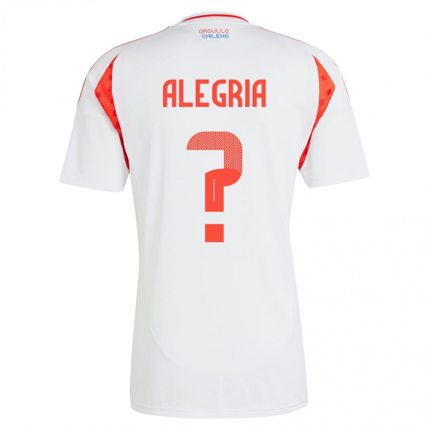 Vyrai Čilė Ian Alegría #0 Baltas Išvykos Marškinėliai 24-26 T-Shirt