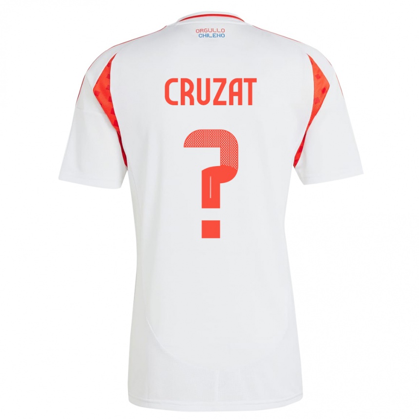 Vyrai Čilė Ignacio Cruzat #0 Baltas Išvykos Marškinėliai 24-26 T-Shirt