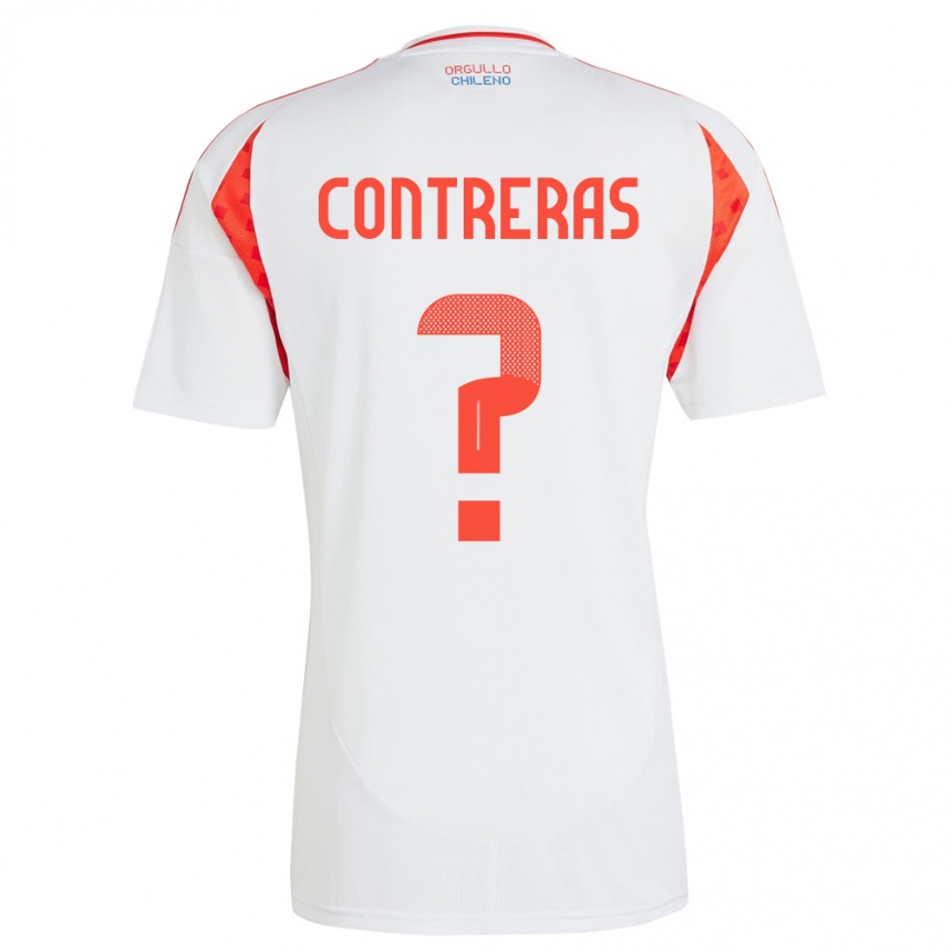 Vyrai Čilė Mathías Contreras #0 Baltas Išvykos Marškinėliai 24-26 T-Shirt